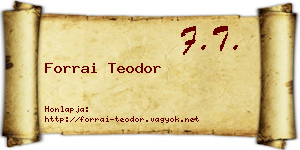 Forrai Teodor névjegykártya